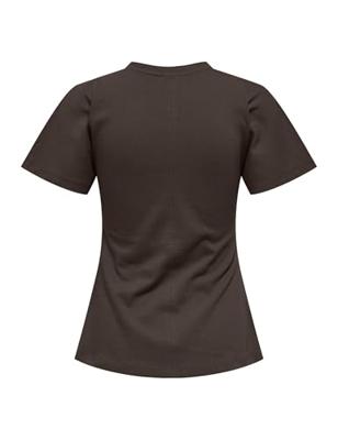 Only Onlmarie S/s Ruching Top Jrs Noos T-shirts Seal Brown