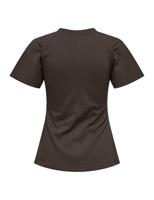 Only Onlmarie S/s Ruching Top Jrs Noos T-shirts Seal Brown - thumbnail