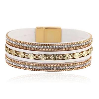 DEJA Brede Armband goudkleurig met ovale schakels in wit