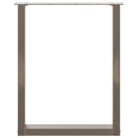 Salontafelpoten 3 st U-vormig 70x(72-73) cm staal naturel - thumbnail