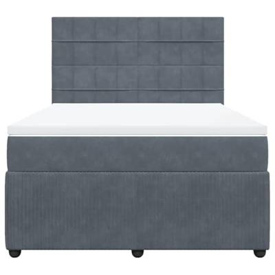 Boxspring met matras fluweel donkergrijs 160x200 cm