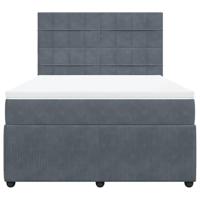Boxspring met matras fluweel donkergrijs 160x200 cm - thumbnail