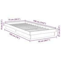 Bedframe zonder matras 75x190 cm massief hout eiken - thumbnail