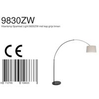 Steinhauer Vloerlamp Sparkled light 9830 zwart kap grof linnen grijs - thumbnail