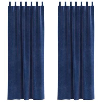 VidaXL Verduisterende gordijnen 2 pcs donkerblauw 140 x 260 cm fluweel VidaXL Verduisterende gordijnen 2 pcs donkerblauw 140 x 260 cm fluweel