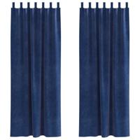 VidaXL Verduisterende gordijnen 2 pcs donkerblauw 140 x 245 cm fluweel - thumbnail