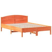 Bedframe zonder matras massief grenenhout wasbruin 150x200 cm - thumbnail