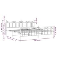 Bedframe met hoofd- en voeteneinde metaal wit 193x203 cm - thumbnail