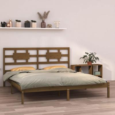 Bedframe massief hout honingbruin 200x200 cm
