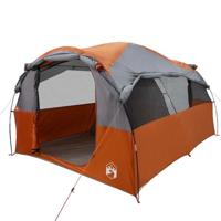 Tunneltent 6-persoons waterdicht grijs en oranje - thumbnail