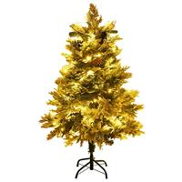 VidaXL Kerstboom met led en dennenappels 120 cm pvc en pe groen - thumbnail