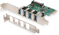 Digitus DIGITUS - 4-Port USB 3.0 PCI Express-Karte 4 poorten PCI Express kaart USB-A 3.0 PCIe - thumbnail