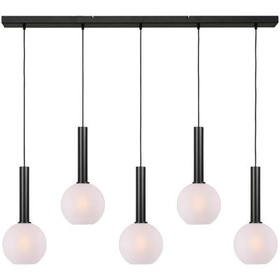 Masterlight 5-lichts hanglampBella 2 met wit glas - 2981-05-130-5-06-20