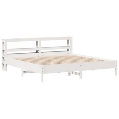 Bedframe zonder matras massief grenenhout wit 180x200 cm