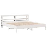 Bedframe zonder matras massief grenenhout wit 180x200 cm - thumbnail