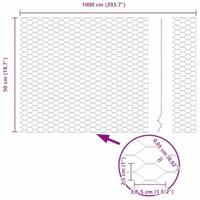 Zeskantig hekwerk Zilver 0,5 x 10 m Gegalvaniseerd staal - thumbnail