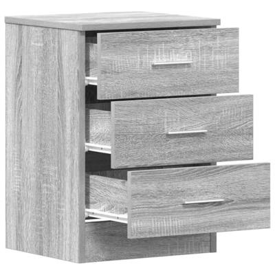 Nachtkastjes 2 st 38x35x56 cm bewerkt hout grijs sonoma eiken