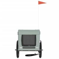 Hondenfietstrailer oxfordstof en ijzer grijs en zwart - thumbnail