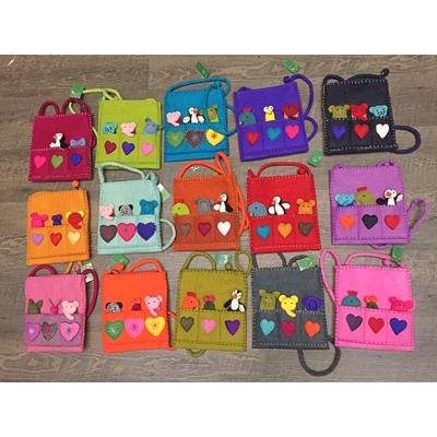 Vilten Schoudertas Kinderen met Vingerpoppen (Blush) Vilten Schoudertas Kinderen met Vingerpoppen (Blush)