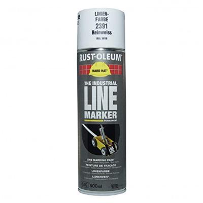 Rust-Oleum lijnmarkering - Hard Hat - wit - mat - 0.5l - spuitbus