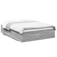 Bedframe bewerkt hout grijs sonoma eikenkleurig 120x190 cm - thumbnail