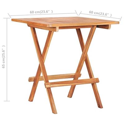 VidaXL Bistrotafel inklapbaar 60x60x65 cm massief teakhout