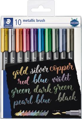 Brushpen Staedtler metallic etui à 10 kleuren