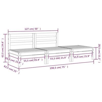 Tuinbank 3-zits massief grenenhout wasbruin