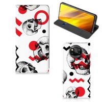 Mobiel BookCase Xiaomi Poco X3 Pro | Poco X3 Skull Red - thumbnail