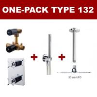 Thermostatische Inbouw Regendouche Set Wiesbaden Type 132 Plafondarm Ufo 30 cm Rond incl. Inbouwdeel - thumbnail