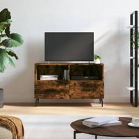 Tv-meubel 80x36x50 cm bewerkt hout gerookt eikenkleurig - thumbnail