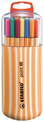 STABILO point 88 fineliner, Zebrui box, etui van 20 stuks in geassorteerde kleuren STABILO point 88 fineliner, Zebrui box, etui van 20 stuks in geassorteerde kleuren