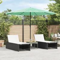 VidaXL Parasol met stalen paal 324x324x247 cm groen - thumbnail