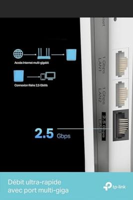 TP-Link AX6000 Mbps Dual Band WLAN-repeater 6 Mesh RE900XD, 160 MHz, 2,5 Gigabit poort, krachtige wifi-repeater, MU-MIMO, compatibel met internetboxen, geniet van wifi 6 zonder je box te vervangen