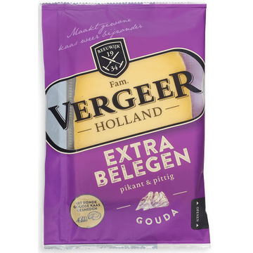 Vergeer Holland Kaas 48+ Plakken Gouda Extra belegen 200g bij Jumbo