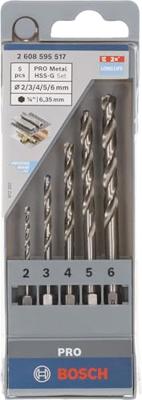 Bosch Accessories 2608595517 HSS Metaal-spiraalboorset 5-delig 2 mm, 3 mm, 4 mm, 5 mm, 6 mm Geslepen DIN 338 1/4 (6.3 mm) 1 set(s) Bosch Accessories 2608595517 HSS Metaal-spiraalboorset 5-delig 2 mm, 3 mm, 4 mm, 5 mm, 6 mm Geslepen DIN 338 1/4 (6.3 mm) 1 set(s)