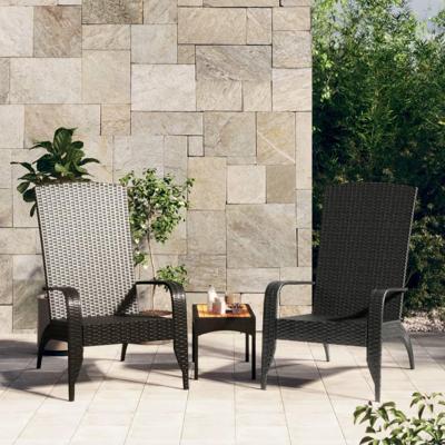 Tuinstoel Adirondack poly rattan zwart Tuinstoel Adirondack poly rattan zwart