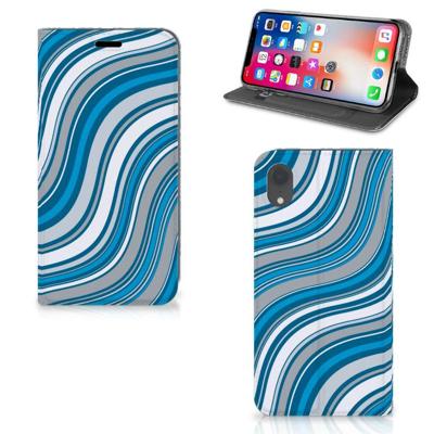 Apple iPhone Xr | Hoesje met Magneet | Waves Blue Apple iPhone Xr | Hoesje met Magneet | Waves Blue