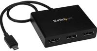 StarTech.com 3-Port USB-C multi-monitor adapter, USB-C naar 3x DisplayPort 1.2 MST Hub, drievoudig 1080p 30Hz DP Laptop Display Extender/Splitter, extra lange integ. Kabel, alleen Windows - thumbnail