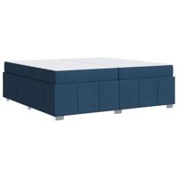 Bedframe met matras Blauw 200 x 200 cm Stof - thumbnail
