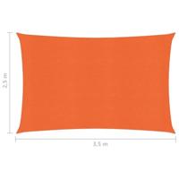 Zonnezeil 160 g/m 2,5x3,5 m HDPE oranje - thumbnail