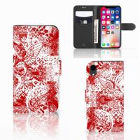 Telefoonhoesje met Naam Apple iPhone Xr Angel Skull Rood - thumbnail
