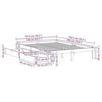 Bedframe met lades massief grenenhout wit 140x190 cm - thumbnail