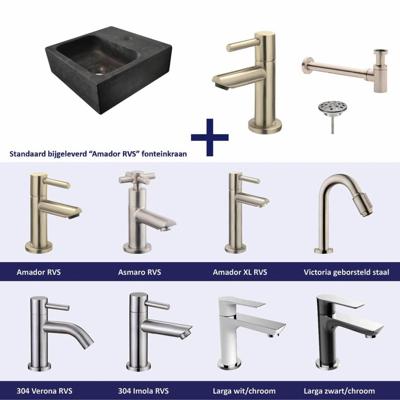 Fonteinset Ceres Square Natuursteen 30X30X10 cm RVS Aqua Splash Fonteinset Ceres Square Natuursteen 30X30X10 cm RVS Aqua Splash