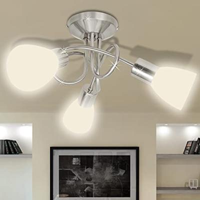 VidaXL Plafondlamp met glazen kappen voor 3 x e14 peertjes VidaXL Plafondlamp met glazen kappen voor 3 x e14 peertjes