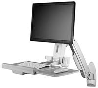 ICY BOX IB-MS600-W, Sit-Stand-Workstation mit Wandhalter für ein Monitor bis zu 24 Monitor-wandbeugel 1-voudig 25,4 cm (10) - 61 cm (24) Zilver, Grijs, Wit In - thumbnail