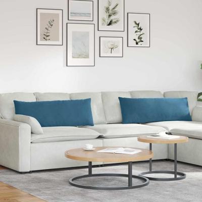 VidaXL Sofa kussens 2 stuks blauw 120 x 40 cm cordstof