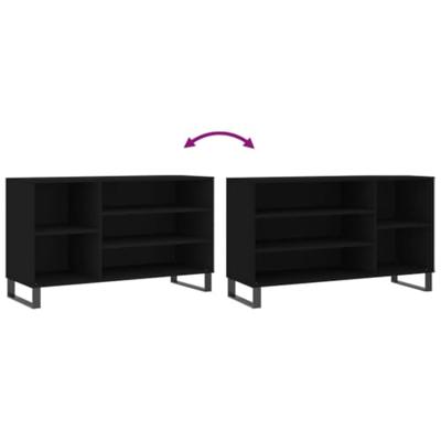 VidaXL Schoenenkast 102x36x60 cm bewerkt hout zwart VidaXL Schoenenkast 102x36x60 cm bewerkt hout zwart