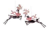 Rose Gold Flying Deer Orna 2/Ass 5x5x10 cm kerstornament Kurt S. Adler - Kurt s adler - thumbnail