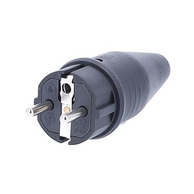 Schwabe Stekker Rubber 230 V, 16 A zwart IP44